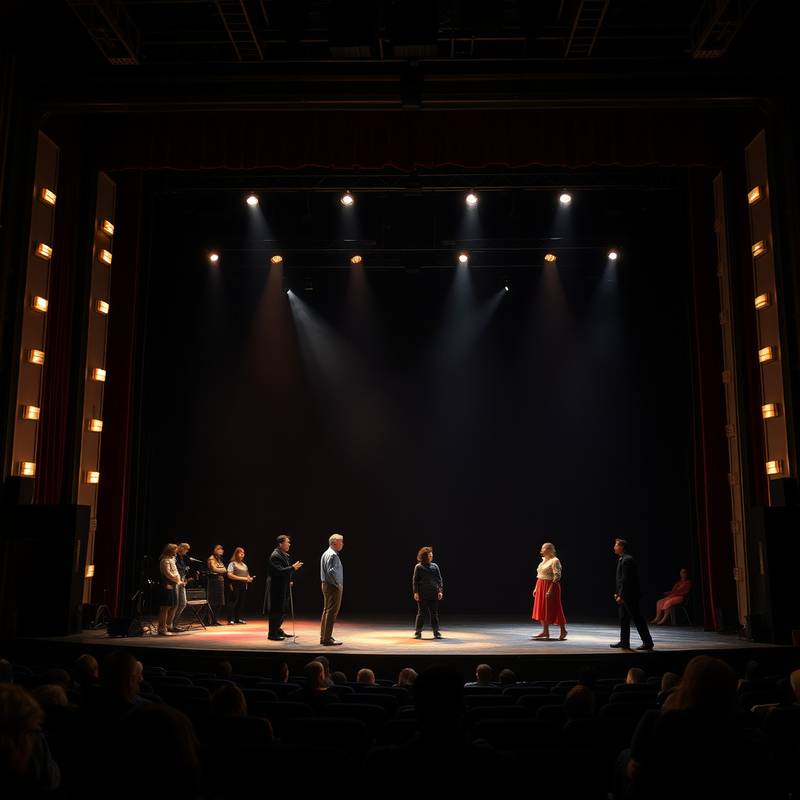 Actors performing on a stage