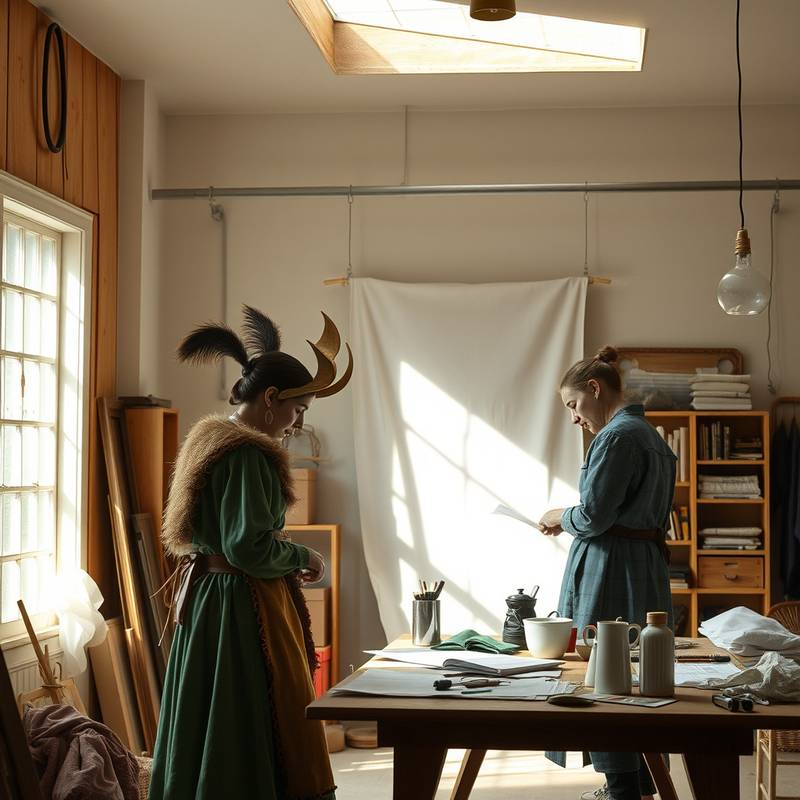 Interior of a costume design workshop