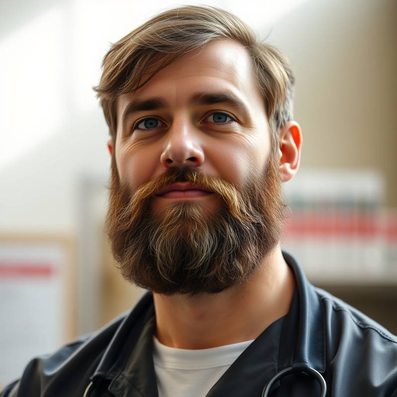 Portrait of a male instructor with a beard