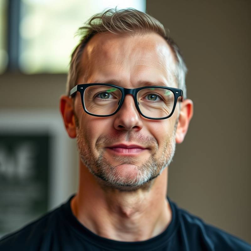 Portrait of a male instructor with glasses